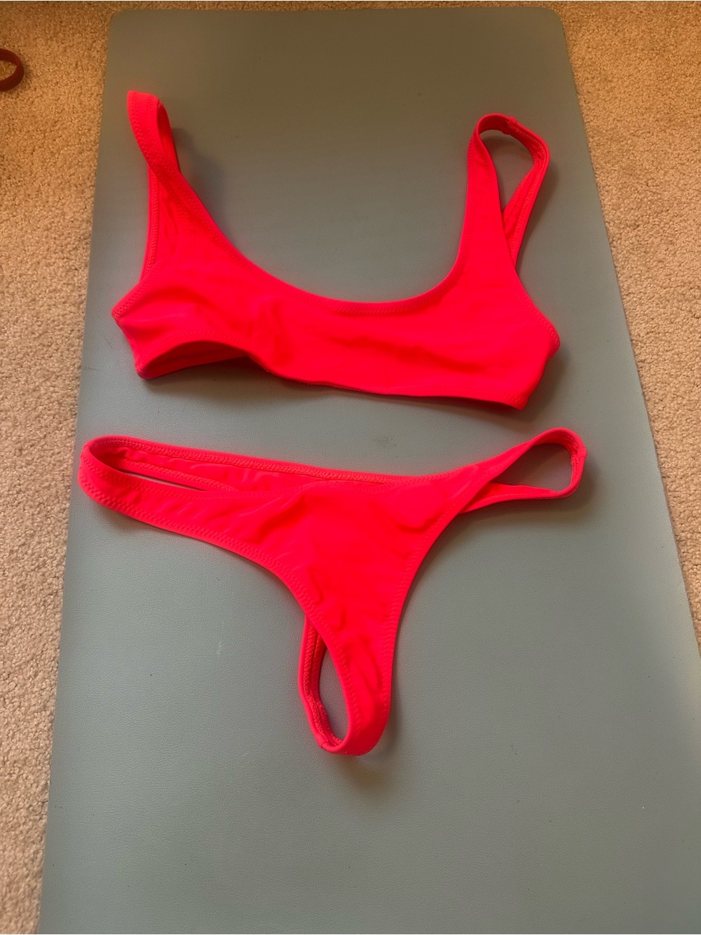 White Fox Boutique Neon Pink Low-Rise Bikini Set